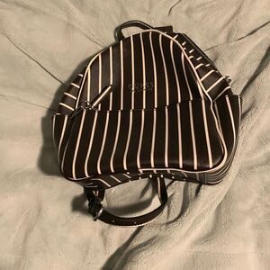New Black striped mini backpack